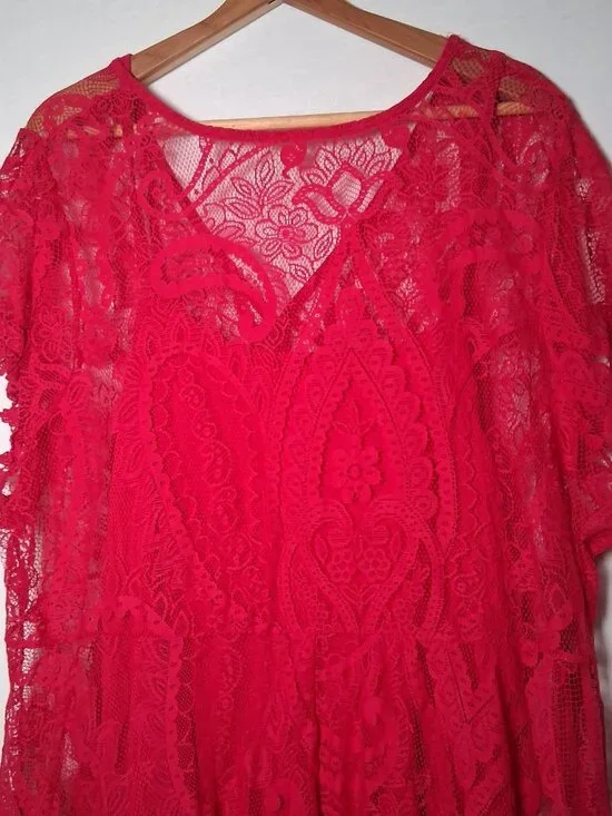 Torrid Size 4 Dress Plus Size 4X Hot Pink Lace Tank Dress Lining Barbiecore - Picture 8 of 14
